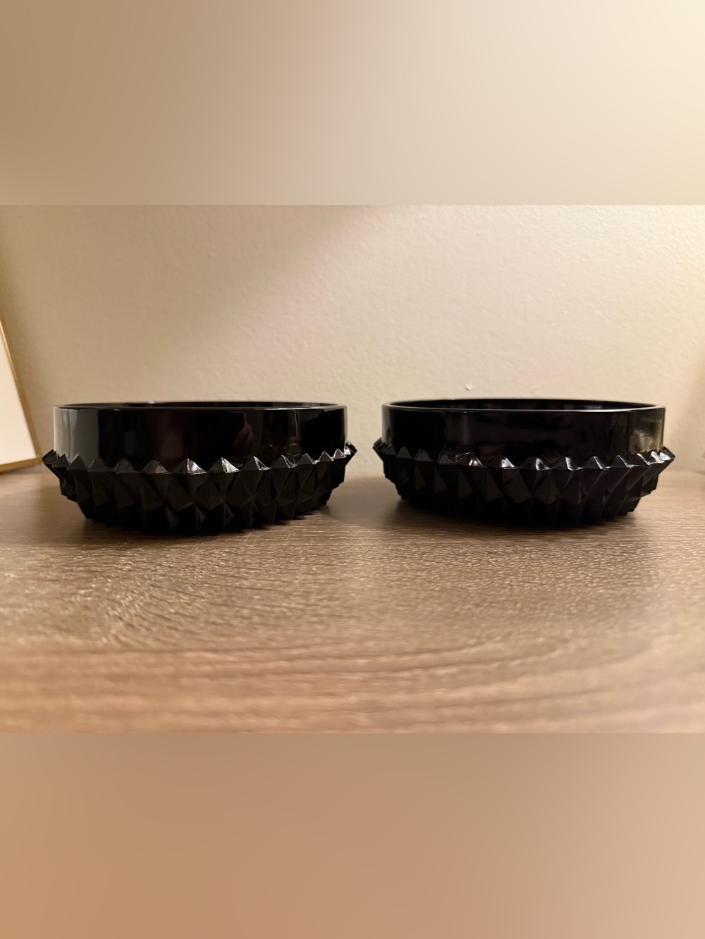 Vintage Tiara Indiana Glass Cameo Black Diamond Point bowls